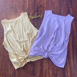 EUC bundle of two j crew tie back tanks 2X